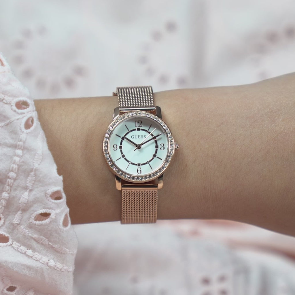 Melody Women Quartz White Dial Analog Mesh Watch GW0534L3