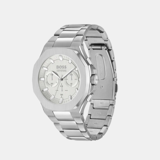 Boss Men Tonneau Silver watch