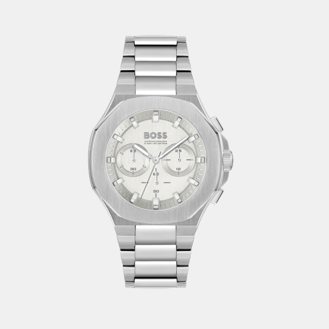 Boss Tonneau Silver Chronograph watch