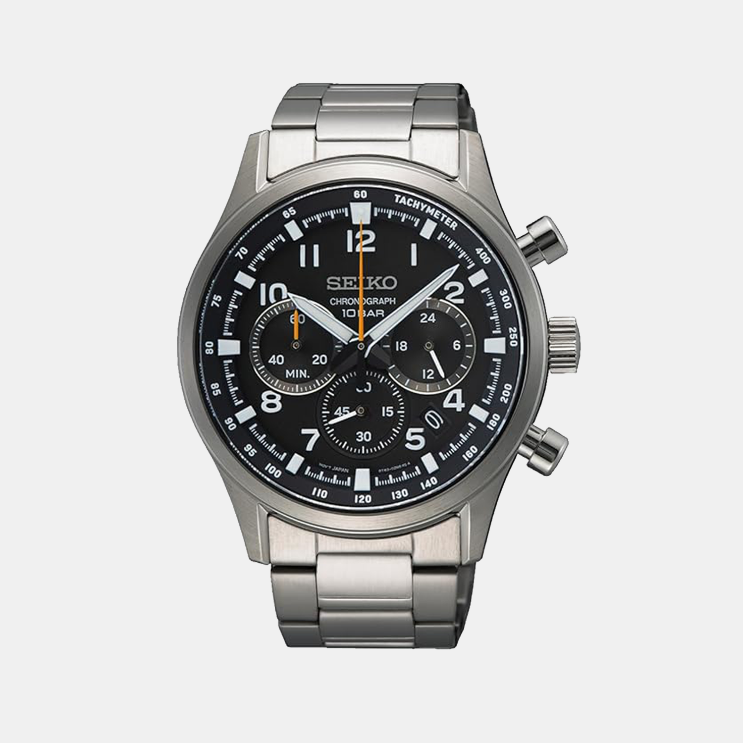 Seiko Round Black Chronograph watch