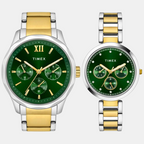 Timex Round Green Chronograph watch
