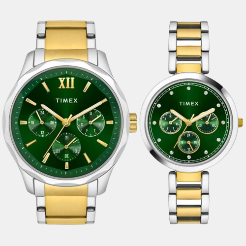 Timex Round Green Chronograph watch