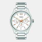 Timex Round White Chronograph watch