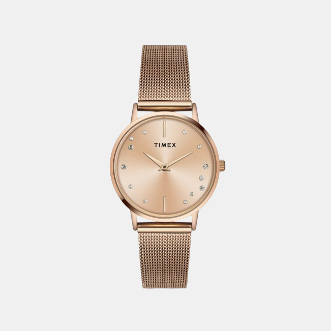 Female Rose Gold Analog Brass Watch TWEL15602