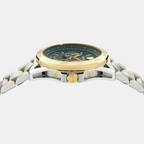 V-Galaxy Moonphase Men Quartz Green Dial Multi-Function Stainless Steel Watch VE0K00325