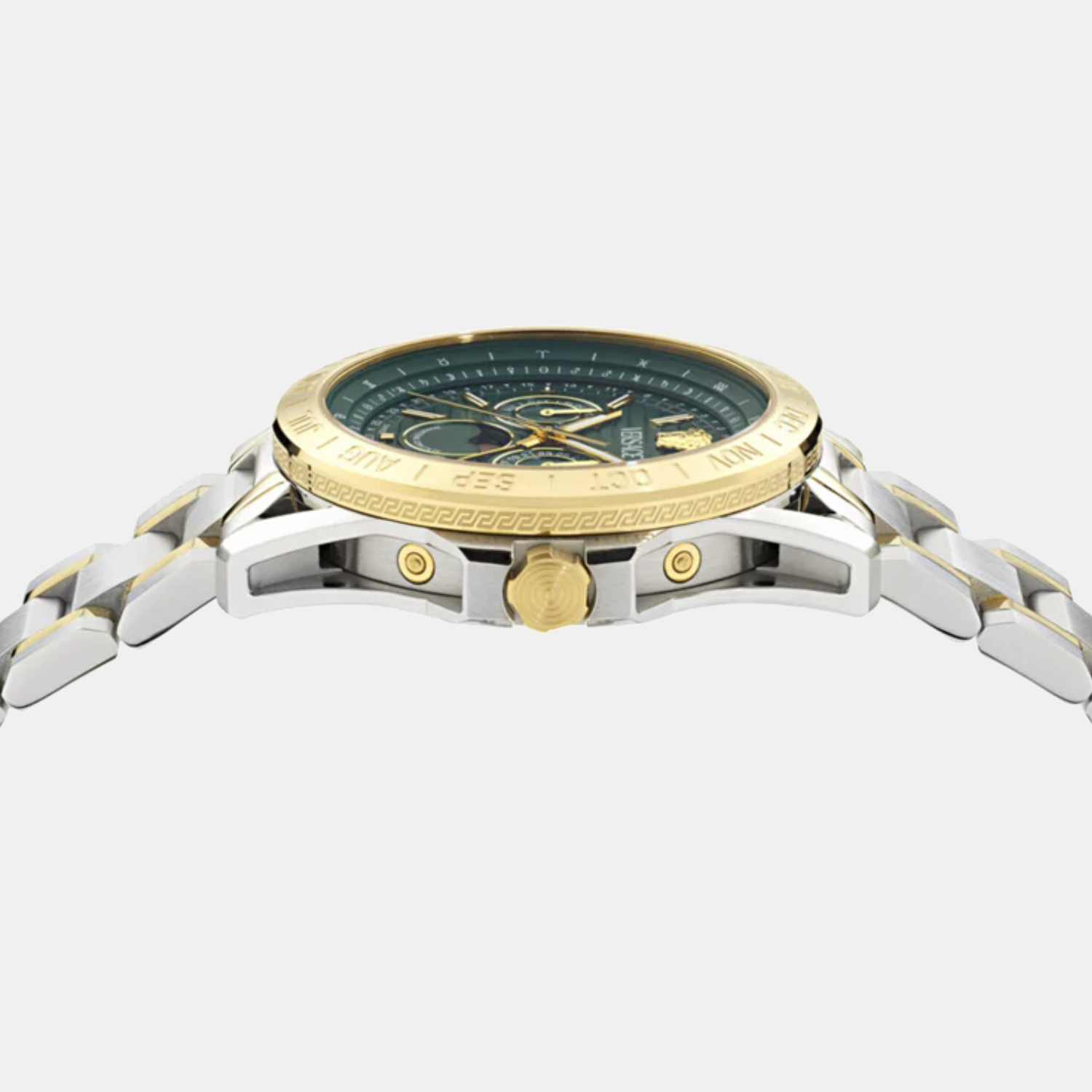 V-Galaxy Moonphase Men Quartz Green Dial Multi-Function Stainless Steel Watch VE0K00325