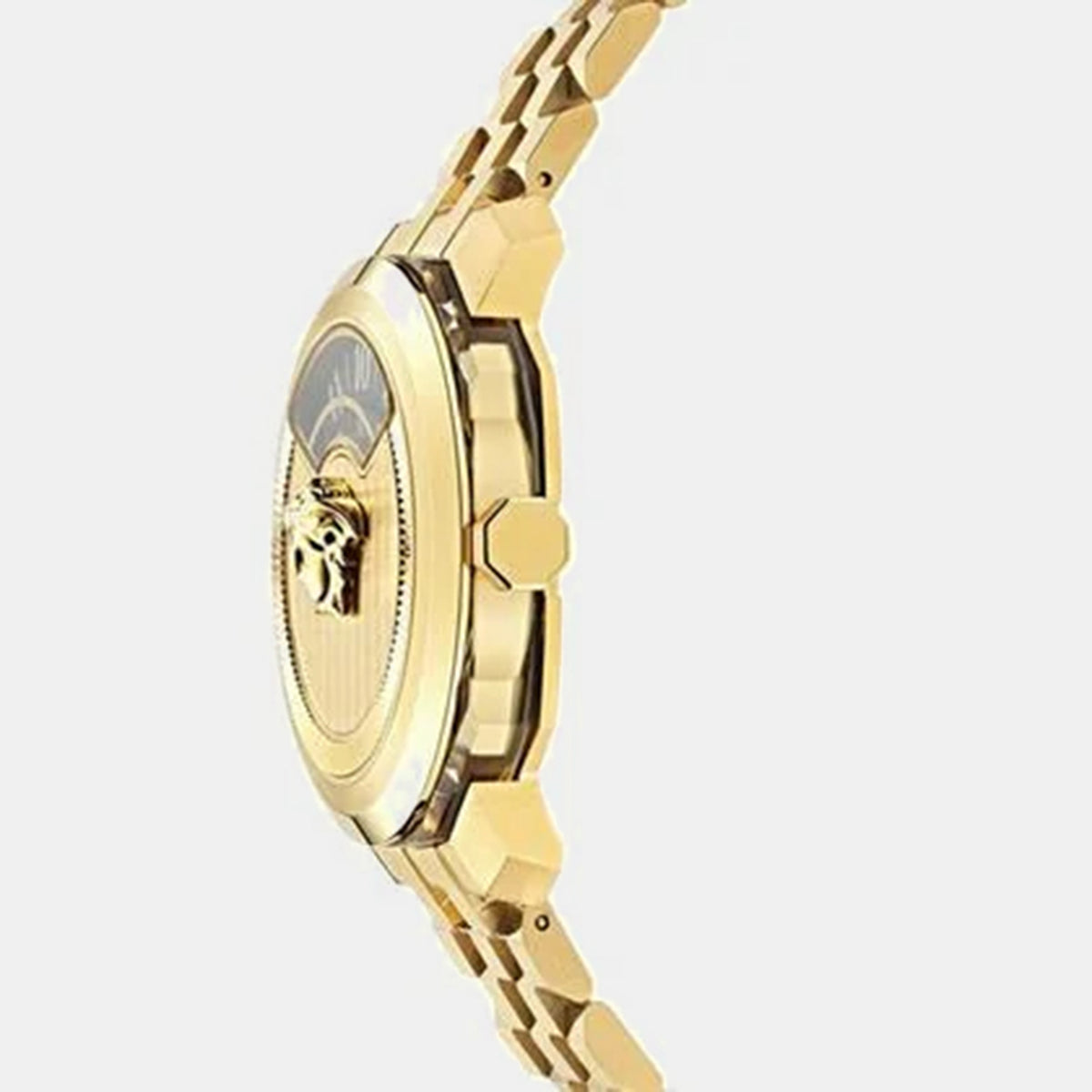 Dylos Men Quartz Gold Dial Analog Stainless Steel Watch VEYR00326