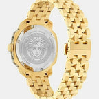 Dylos Men Quartz Gold Dial Analog Stainless Steel Watch VEYR00326