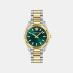 Apodis Women Quartz Green Dial Analog Stainless Steel Watch VEYZ00426