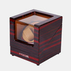 Automatic Red and Beige Two Watch Wooden Winder