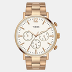 Timex Round White Chronograph watch