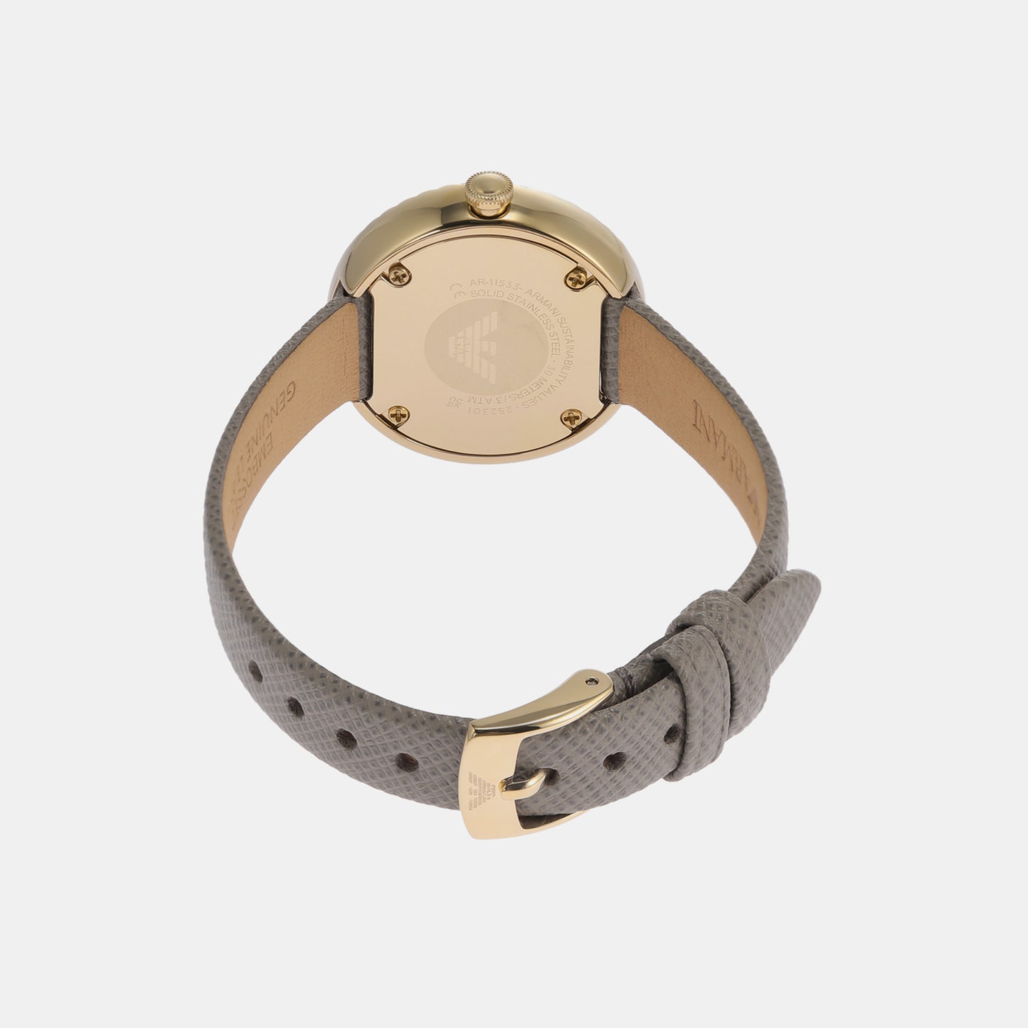 Female Silver Analog Leather Watch AR11533