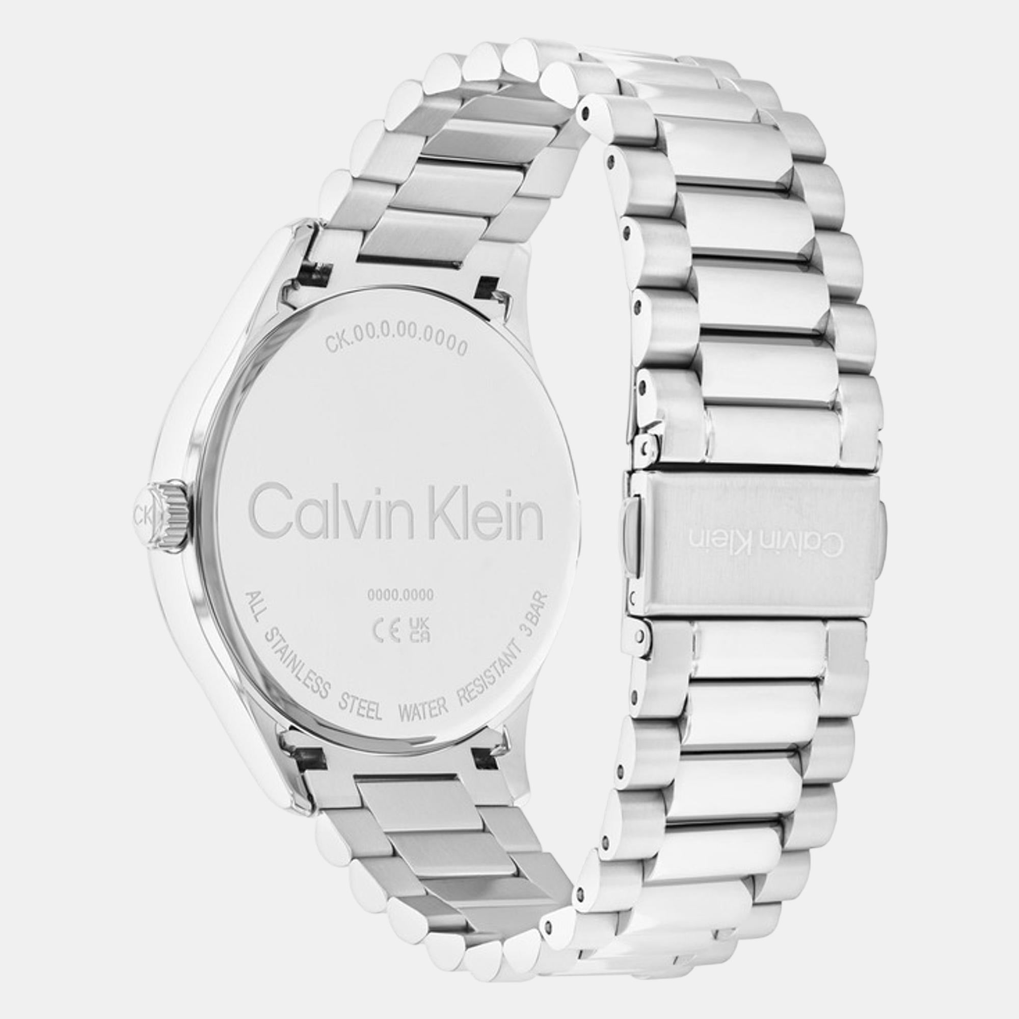 Ck Iconic Unisex Quartz Blue Dial Analog Stainless Steel Watch 25200225