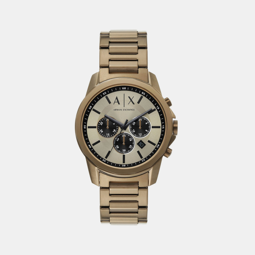 Armani Exchange Round Beige Chronograph watch
