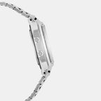 Vintage Unisex Quartz White Dial Analog Stainless Steel Watch AD02