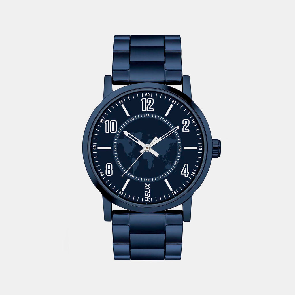Helix Round Blue Analog watch