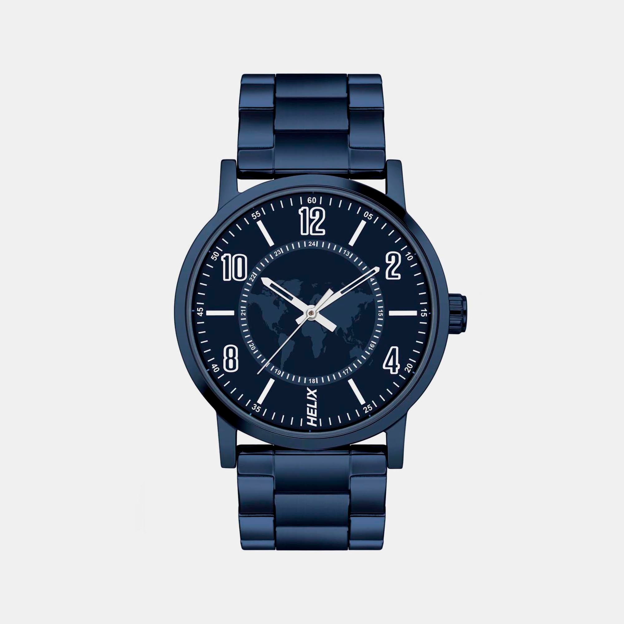 Helix Round Blue Analog watch