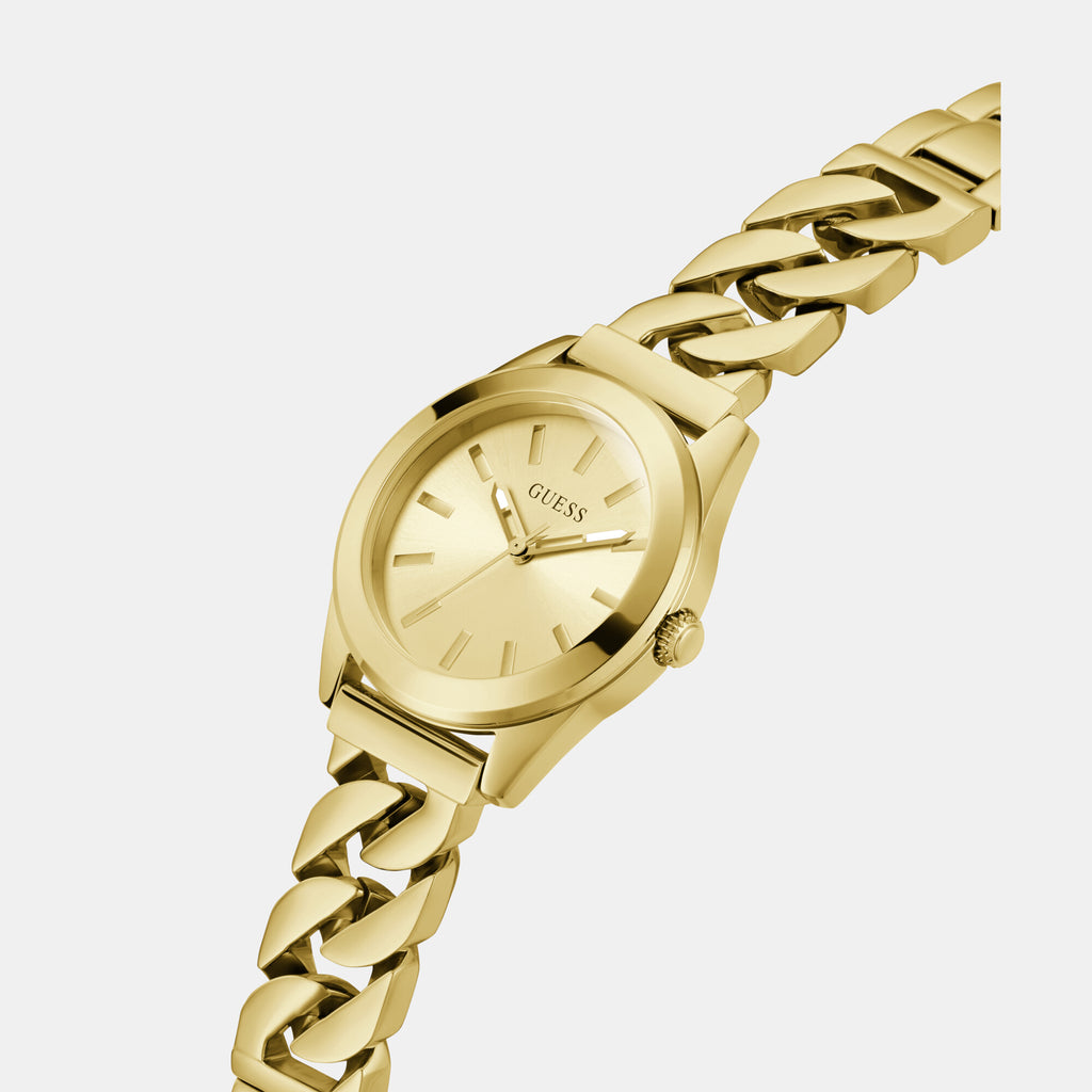 Guess Women Round Champagne watch