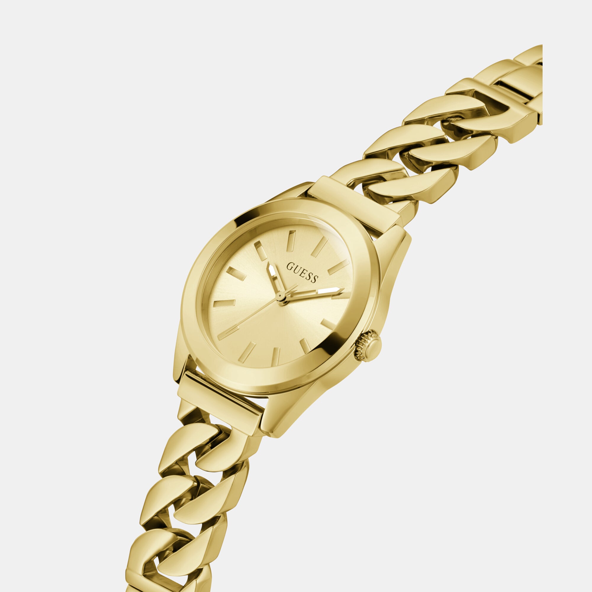 Guess Women Round Champagne watch