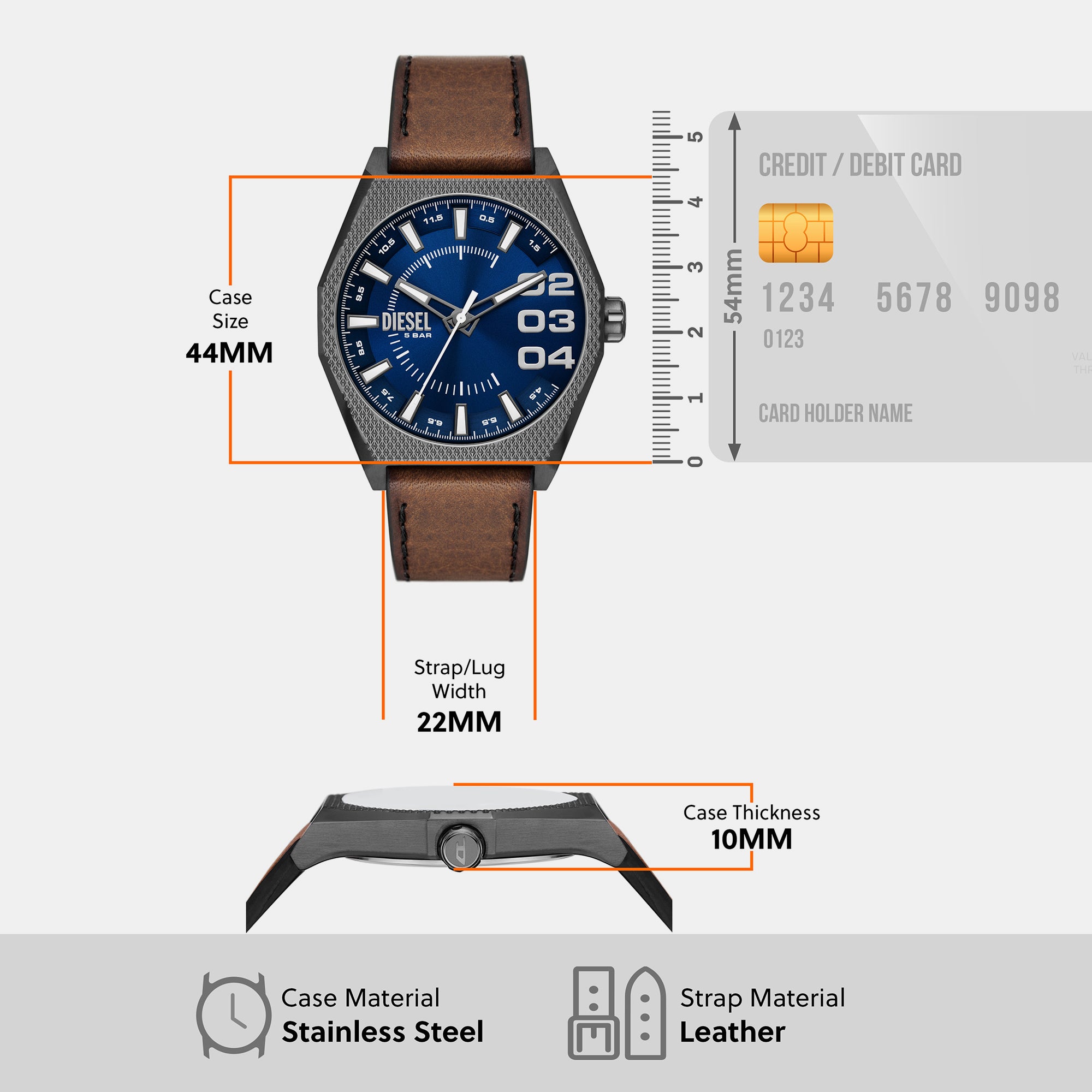 Diesel 30 mm Brown Quartz watch