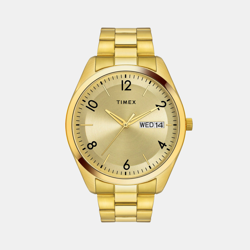 Timex Round Champagne Analog watch