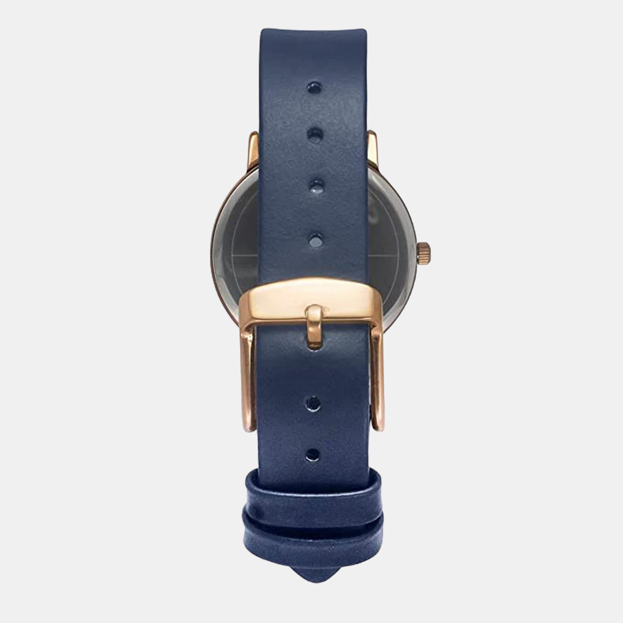 Fashion Women Quartz White Dial Analog Leather Watch TWEL15605