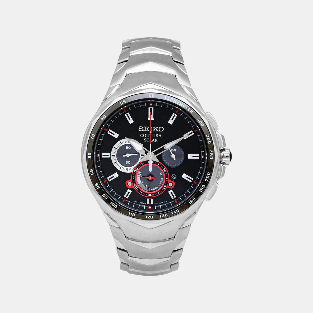 Seiko Round Black Chronograph watch