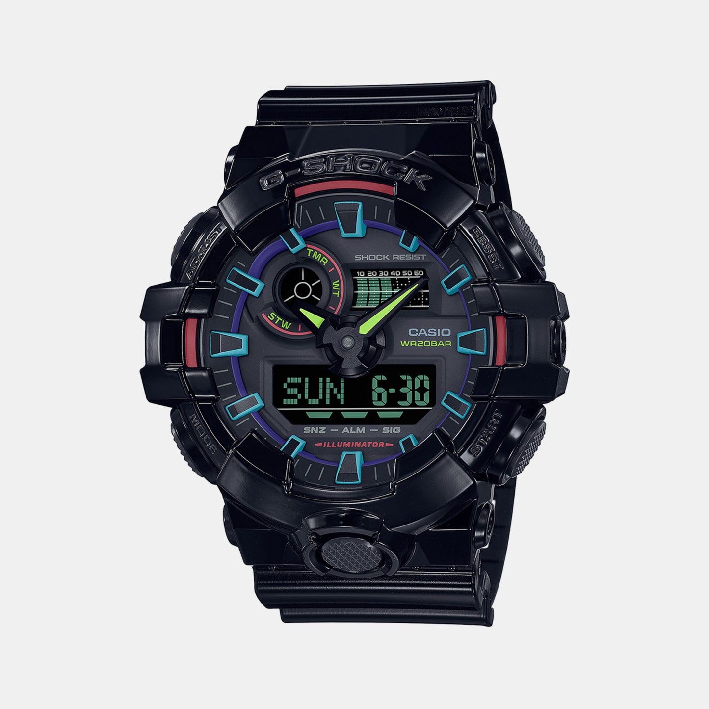 Male Black Analog-Digital Resin Watch G1369