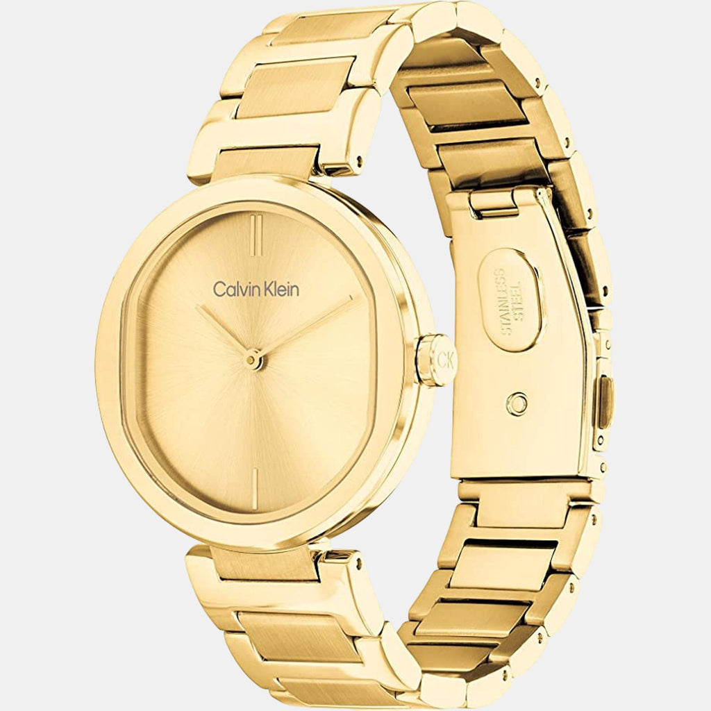 Ck Sensation Women Quartz Champagne Dial Analog Stainless Steel Watch 25200252