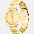 Ck Sensation Women Quartz Champagne Dial Analog Stainless Steel Watch 25200252