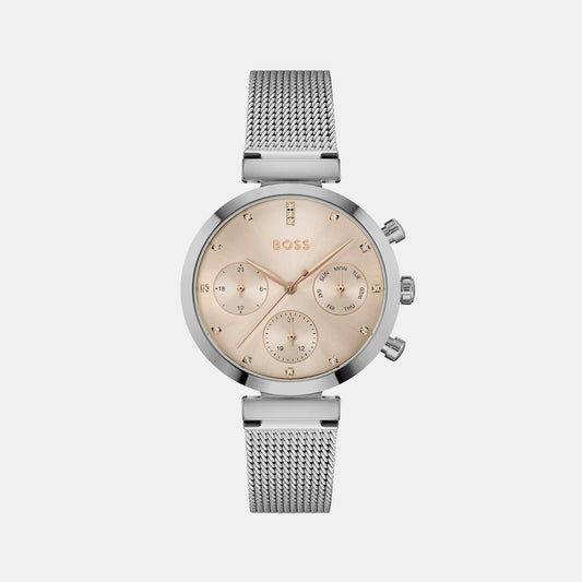 Flawless Female Rose Gold Chronograph Mesh Watch 1502625