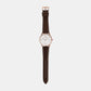 Male White Analog Leather Watch AR11572