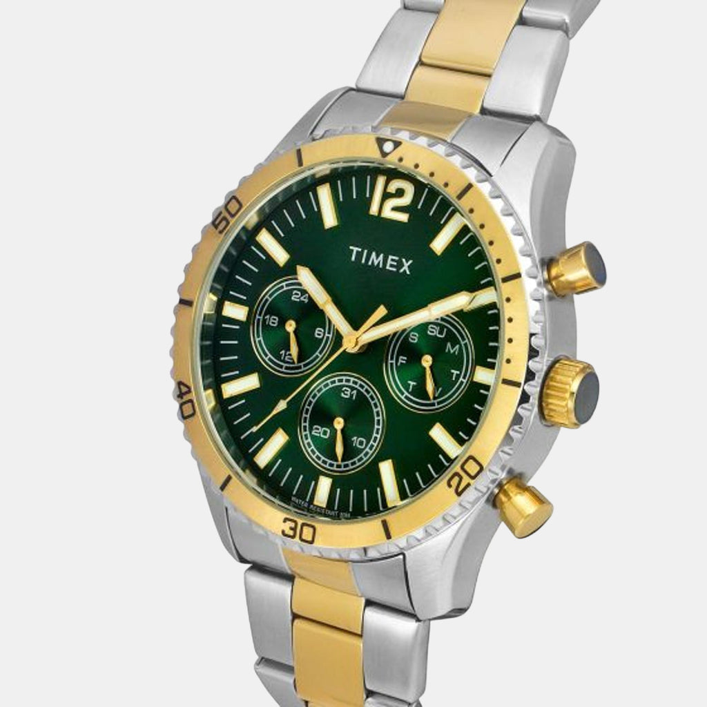 E Class Men Quartz Green Dial Chronograph Stainless Steel Watch TWEG22201