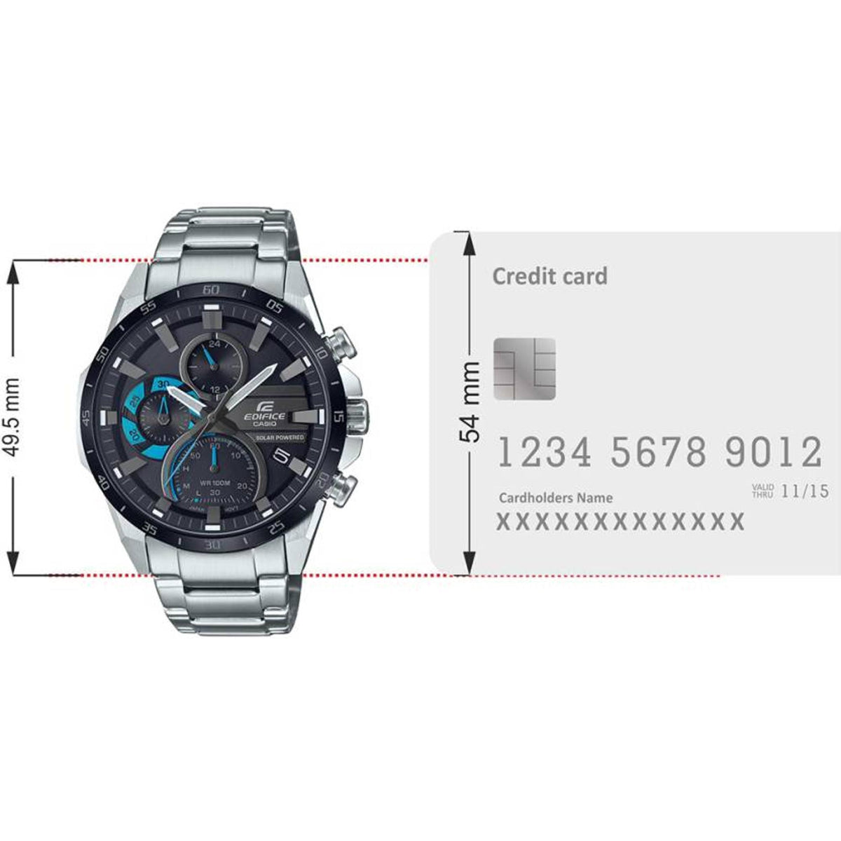 Edifice Men Quartz Black Dial Chronograph Stainless Steel Watch ED567