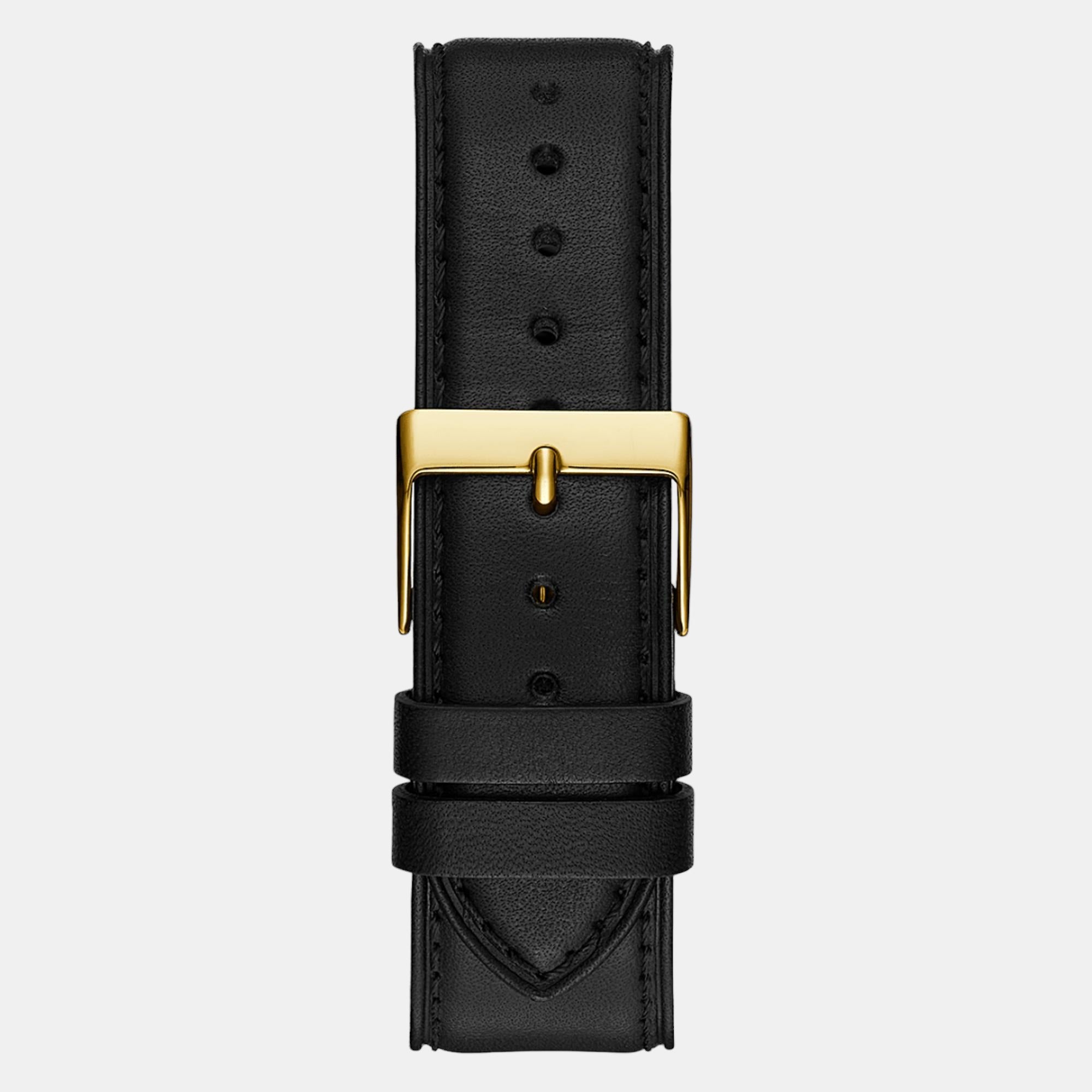 Men Quartz Black Dial Chronograph Leather Watch GW0581G2