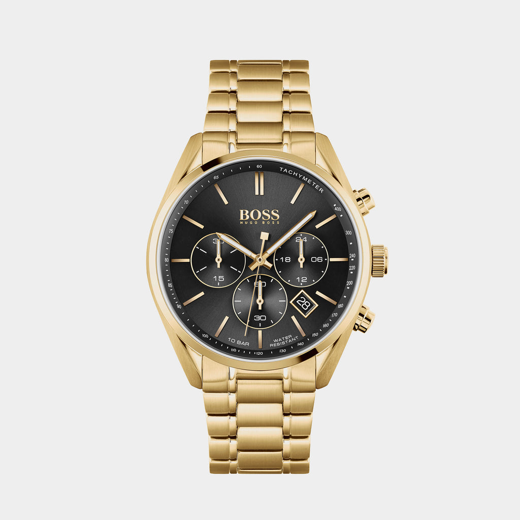 Boss Round Black Chronograph watch