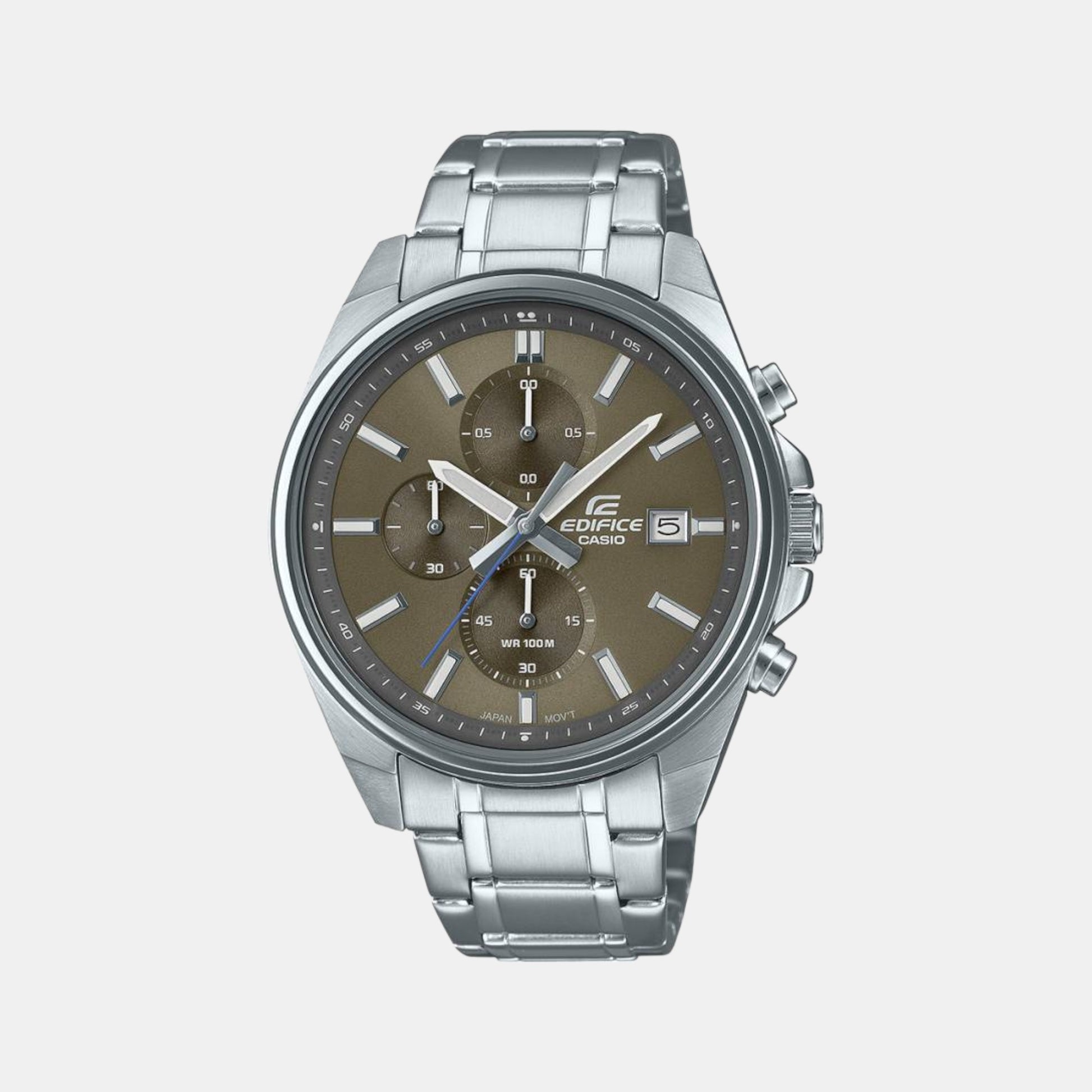 Casio Edifice Men Quartz Brown Dial Chronograph Stainless Steel