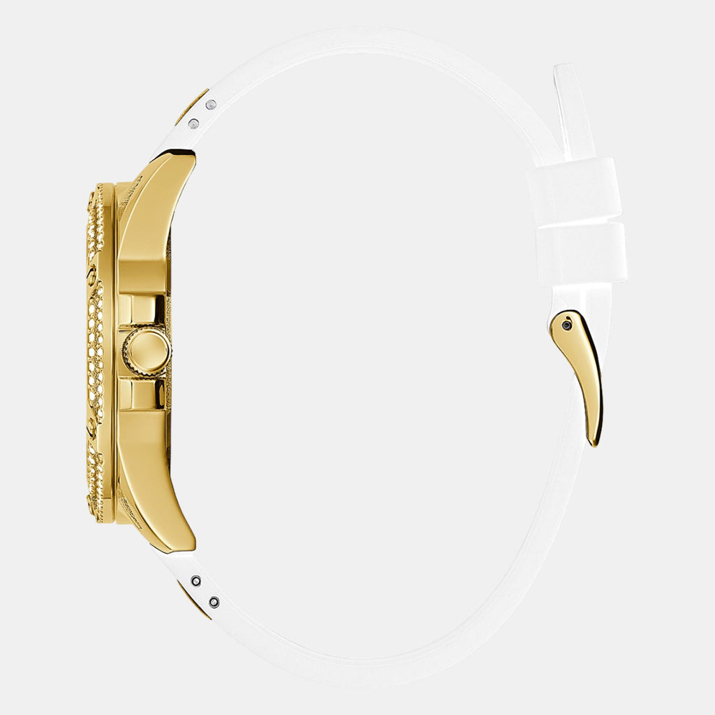 Women Quartz Beige Dial Chronograph Silicone Watch GW0536L2