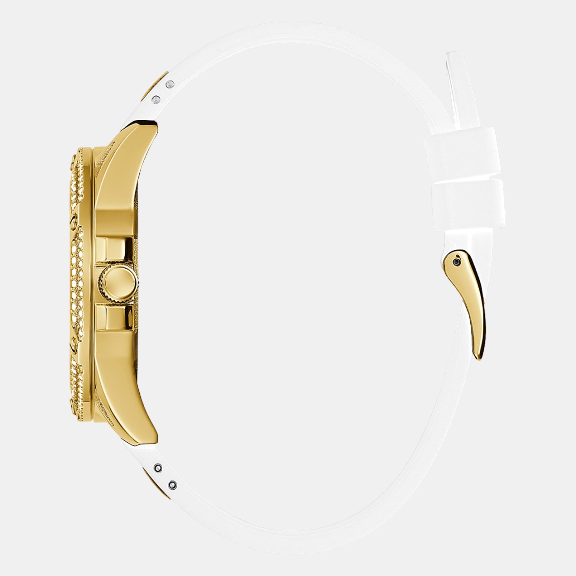 Women Quartz Beige Dial Chronograph Silicone Watch GW0536L2