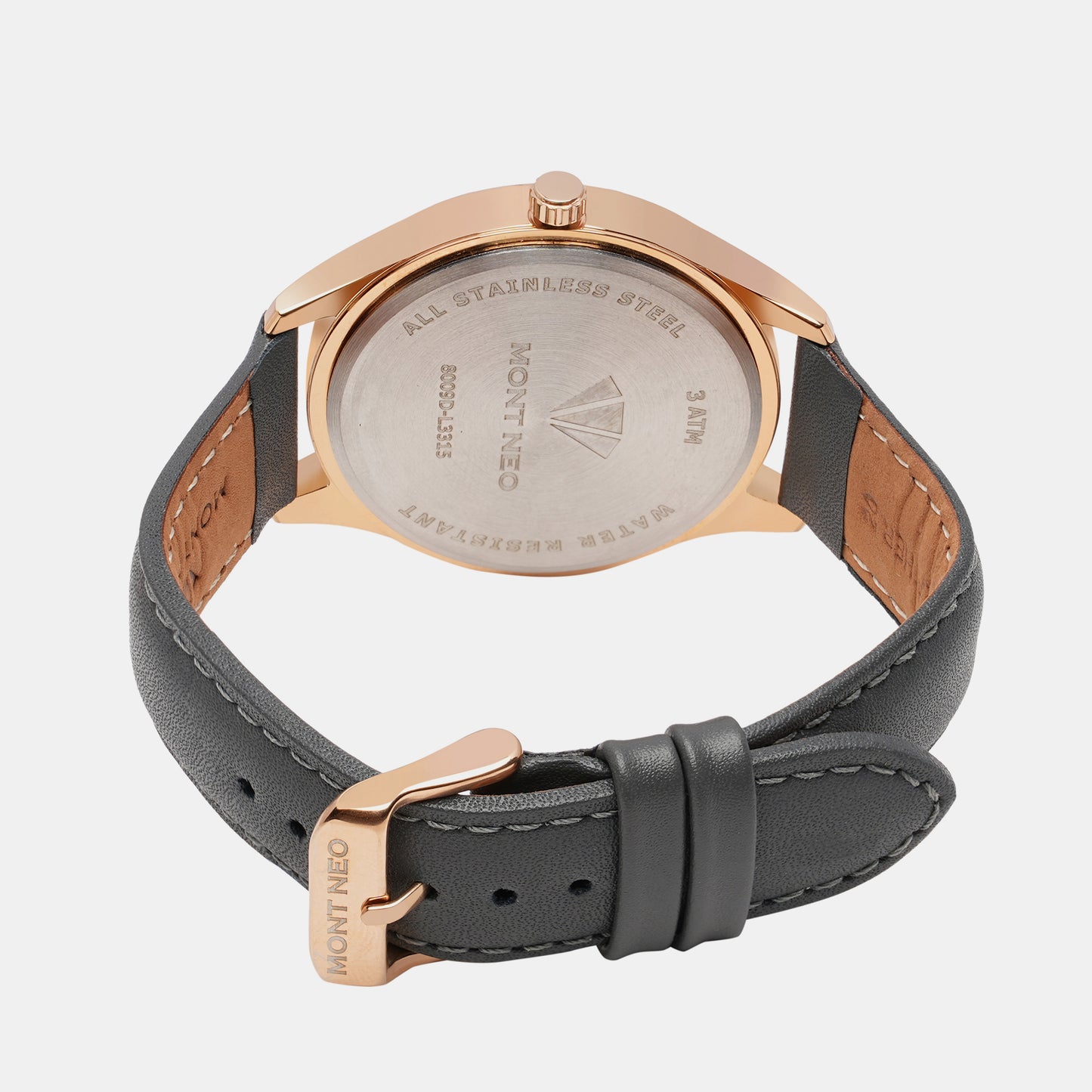 Modern Grey Analog Male Leather Watch 8009D-L3315