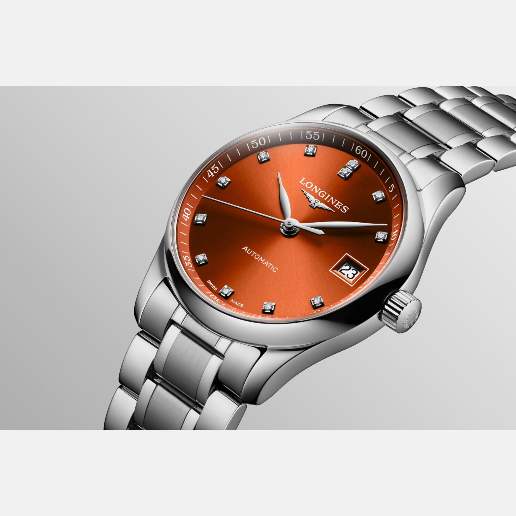 Female Orange Automatic Stainless Steel Watch L23574086 Just In Time