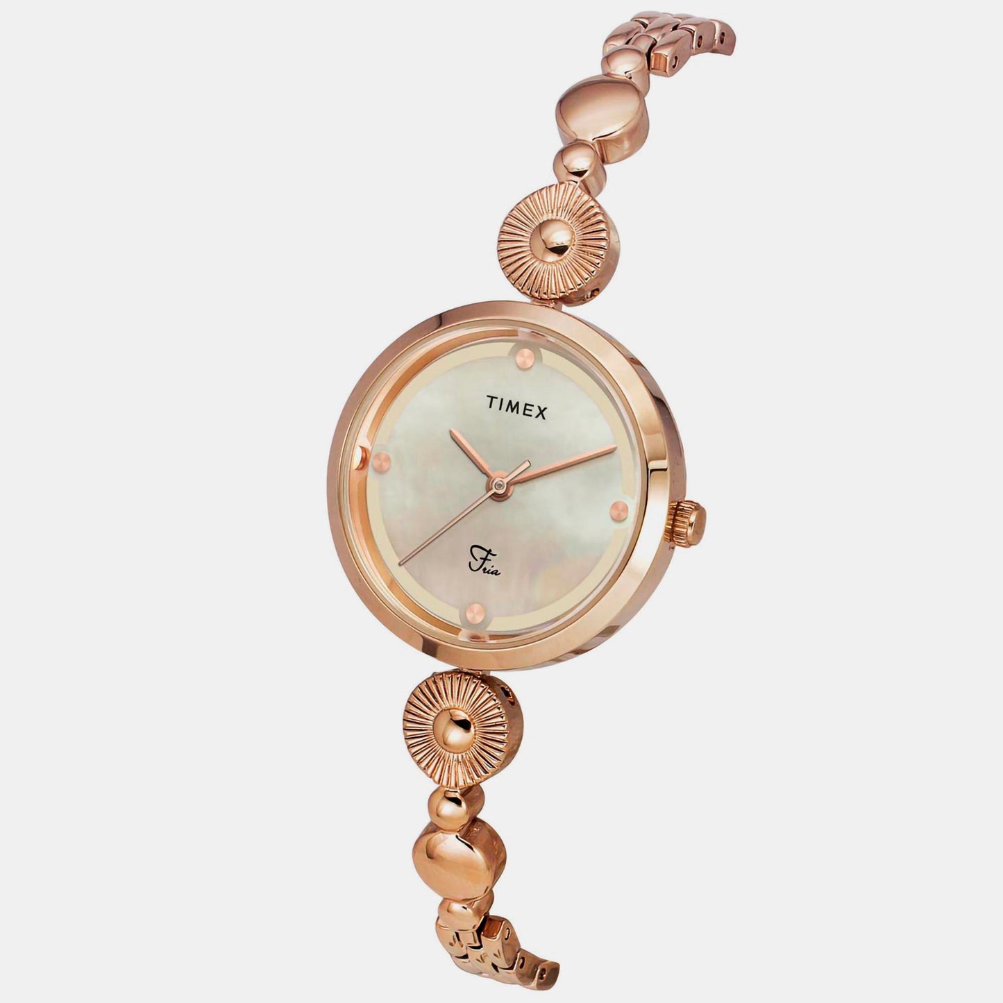 Fria Women's Mother Of Pearl Analog Brass Watch TWEL18201