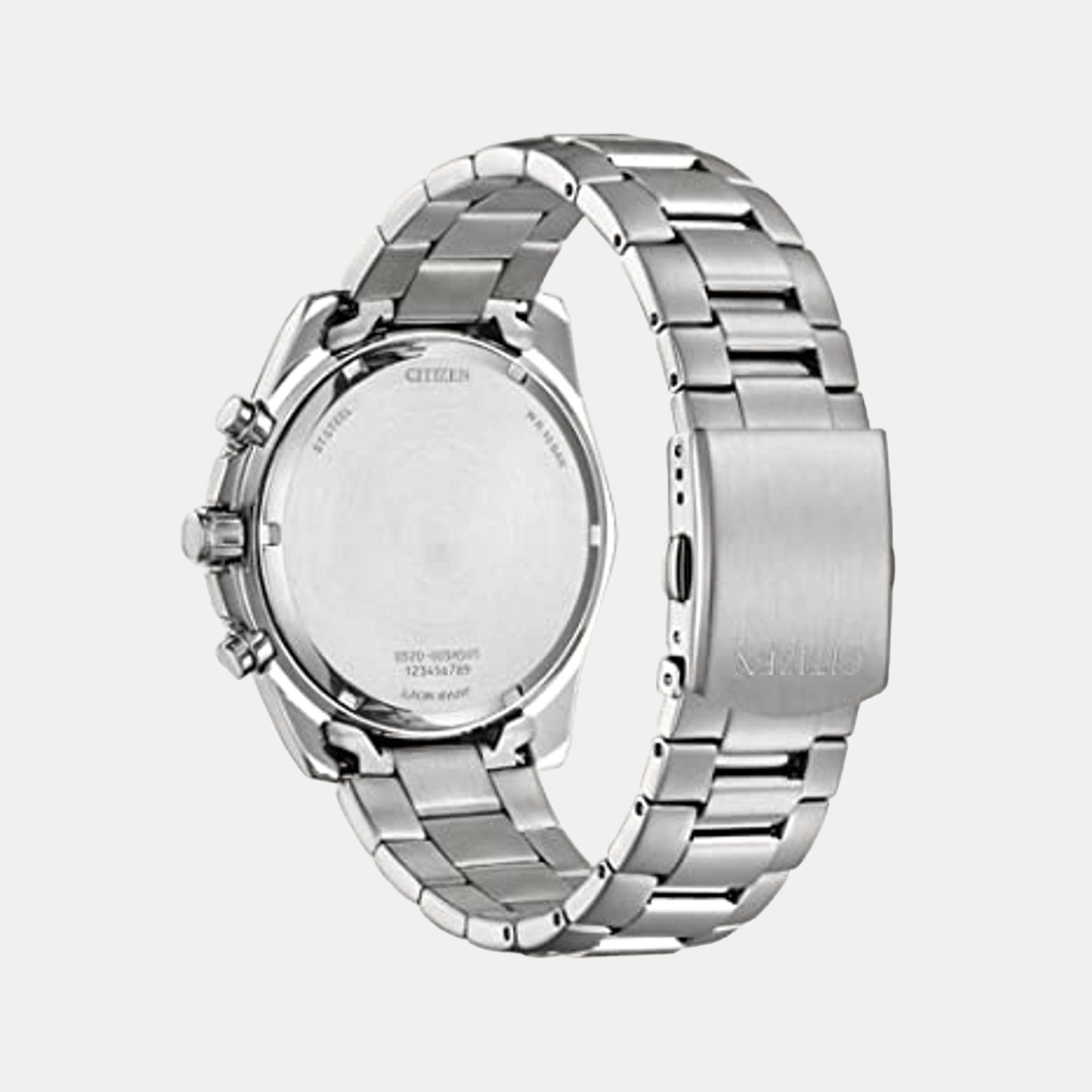 Men Quartz Blue Dial Chronograph Stainless Steel Watch AN8201-57L