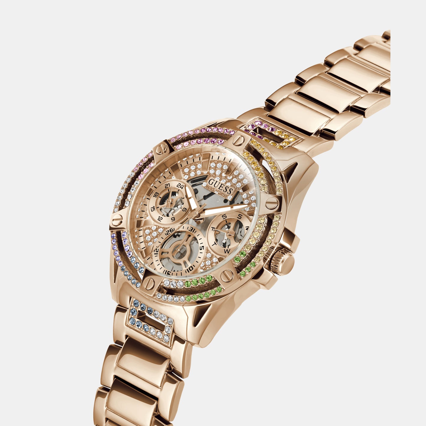 Queen Women Rose Gold Chronograph Stainless Steel Watch GW0464L5