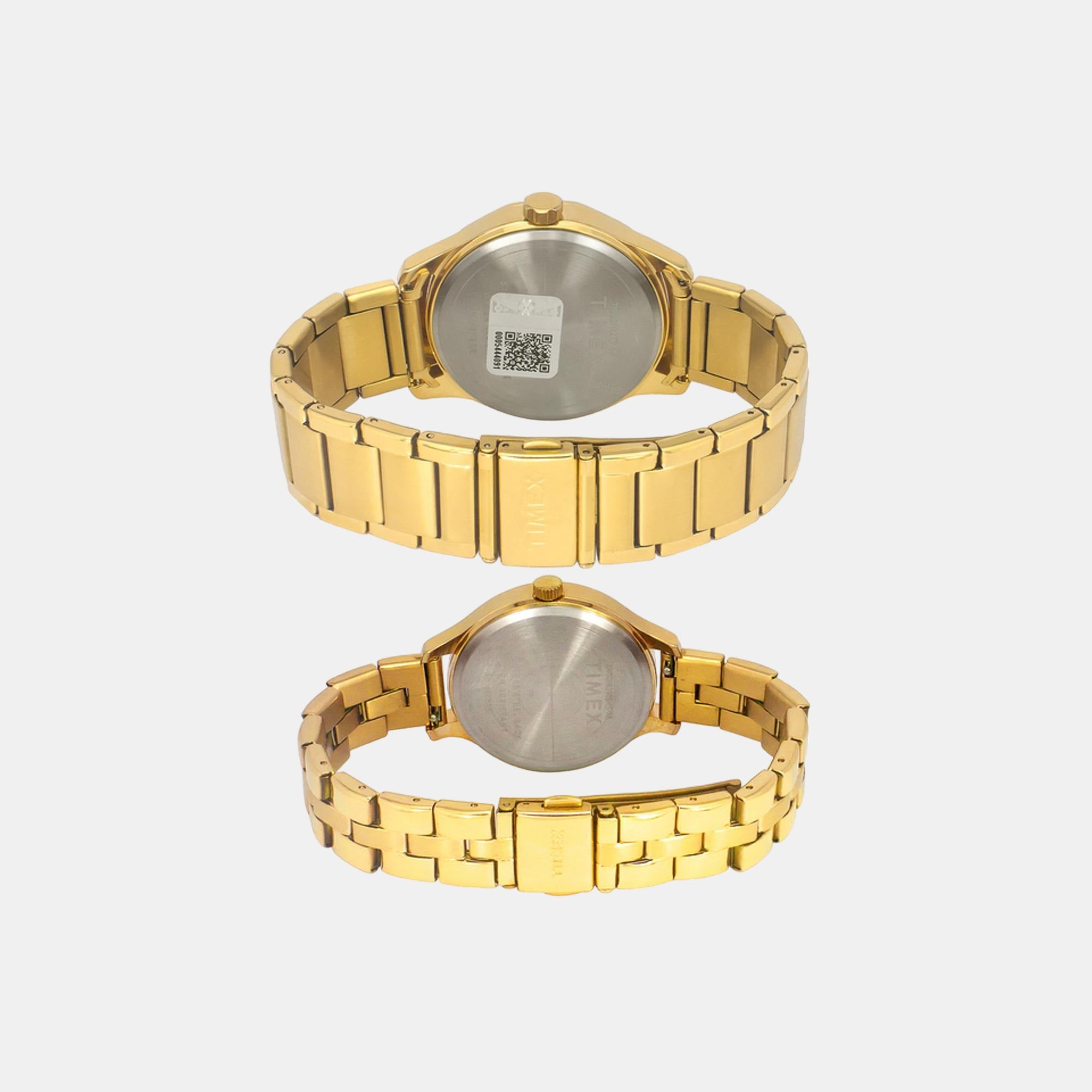 Fashion Couple Quartz Brown Dial Chronograph Stainless Steel Watch TW00PR297