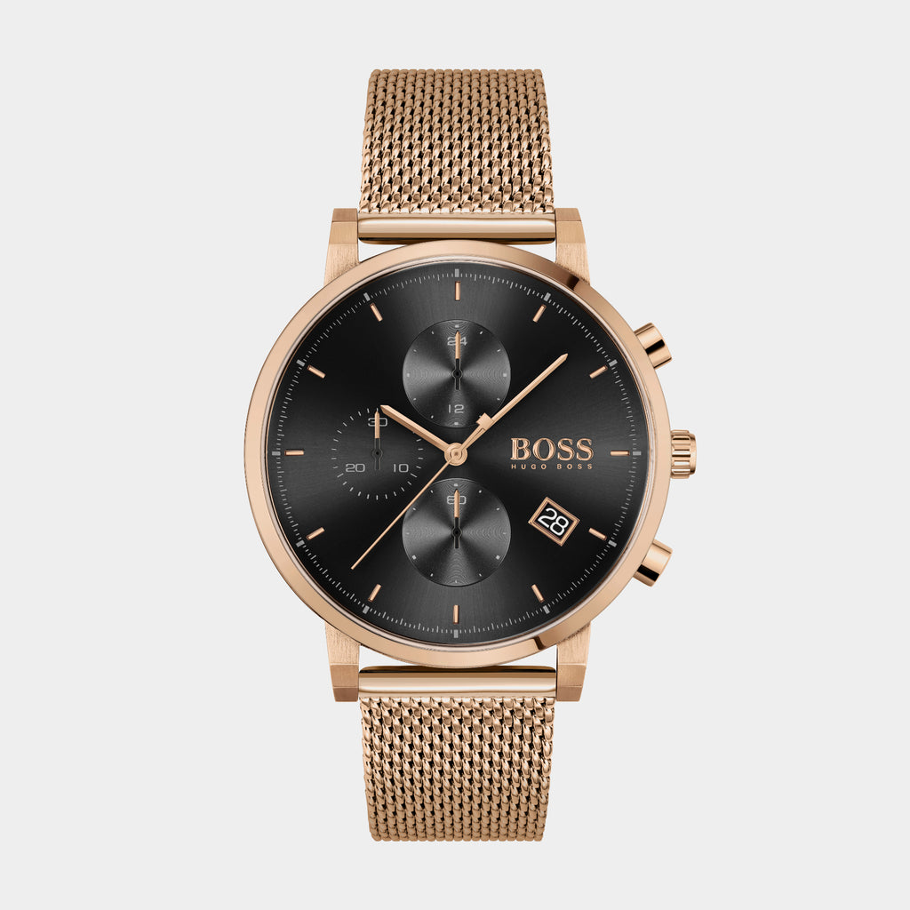 Boss Round Black Chronograph watch