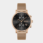 Boss Round Black Chronograph watch