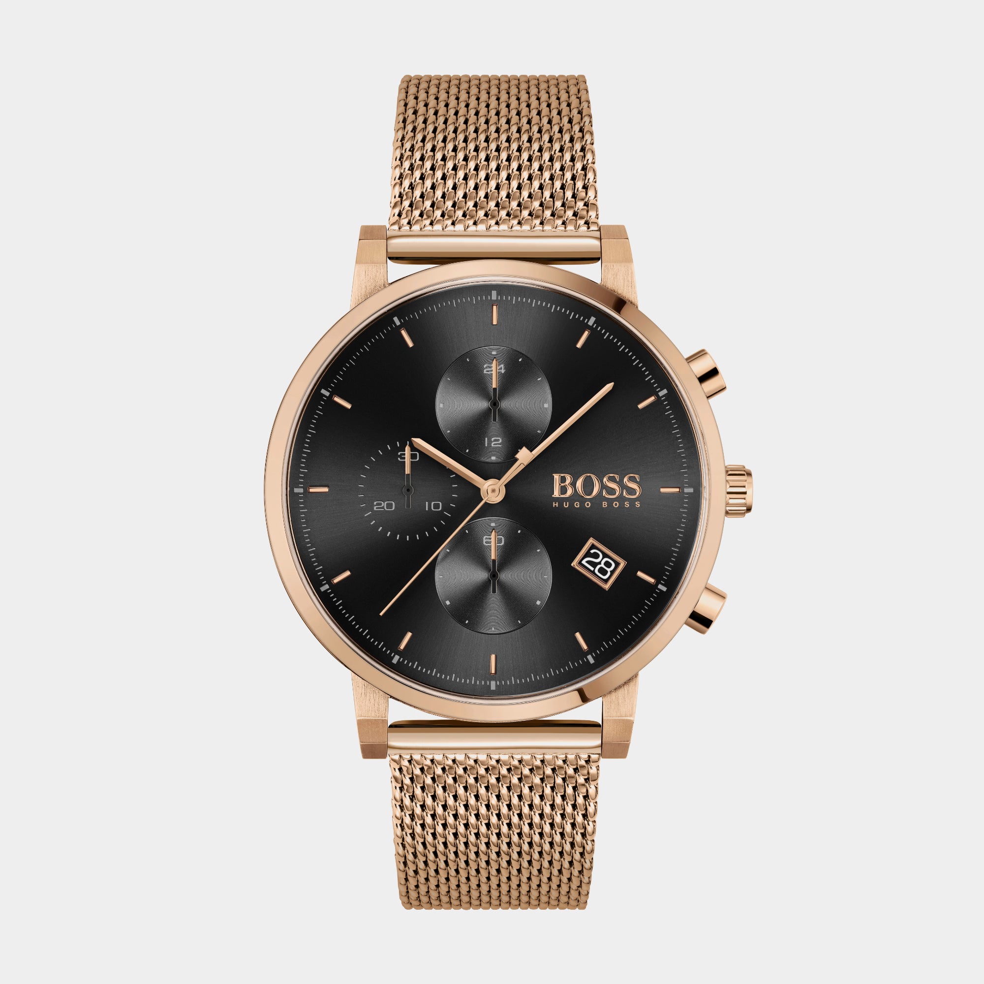 Boss Round Black Chronograph watch