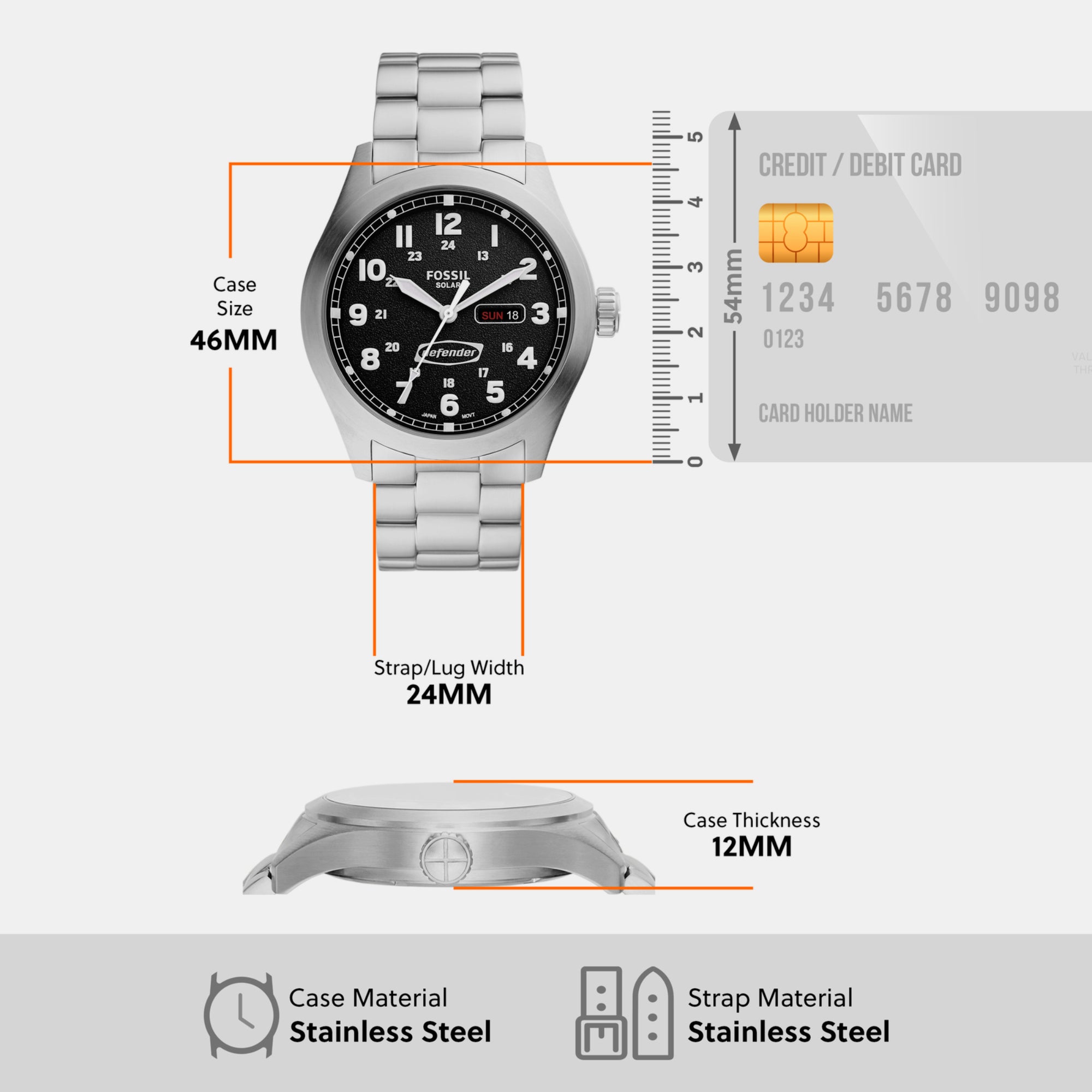 Fossil Stainless Steel Round watch