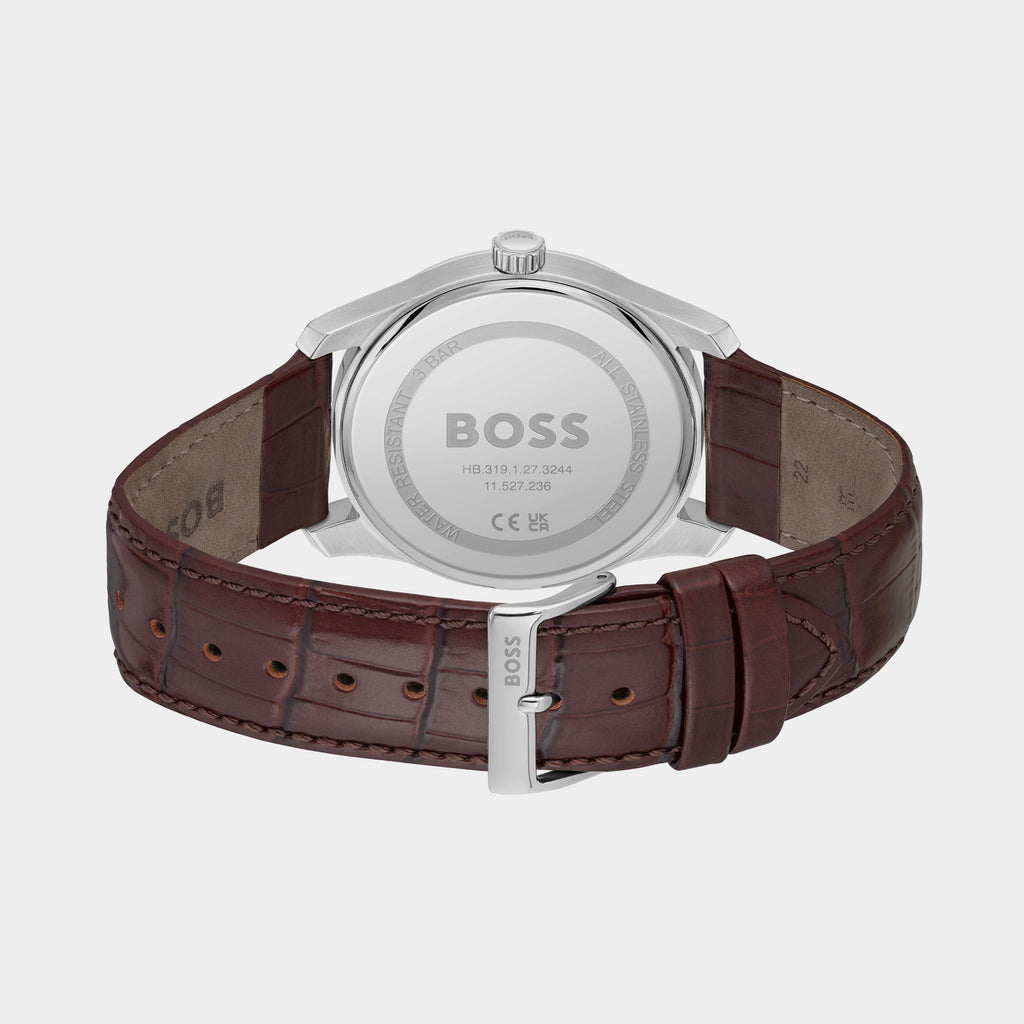 Boss Men Round Silver watch